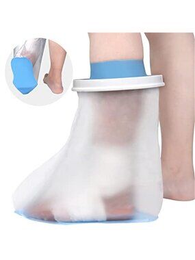 New Waterproof Foot Cover for Shower Adult, Foot Cast Covers with Non-Slip Paddi